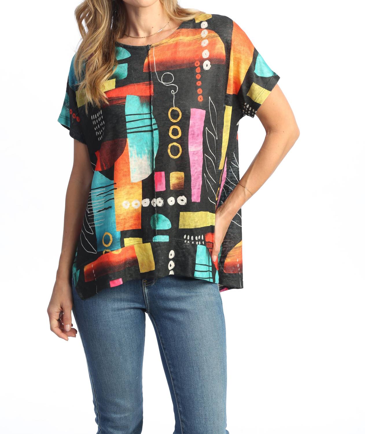 Jess & Jane - Geneva Front Seam Light Knit Top - Plus Size