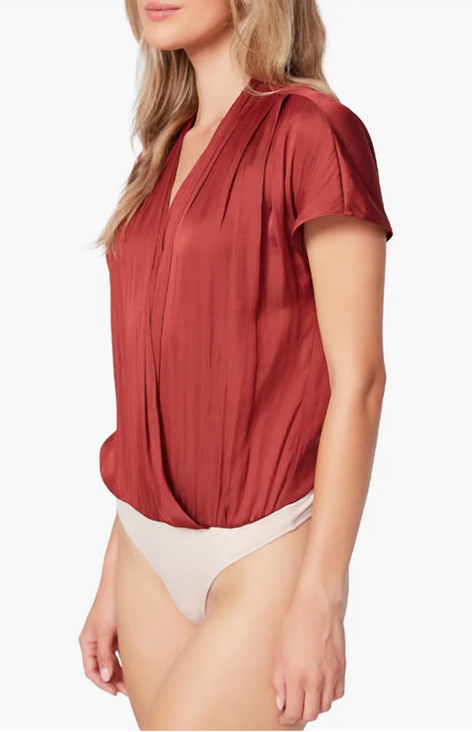 Paige - Dijon Surplice Short Sleeves Bodysuit Spiced Apple