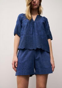 0039 Italy BELLA LINEN SHORT in navy - women's shorts