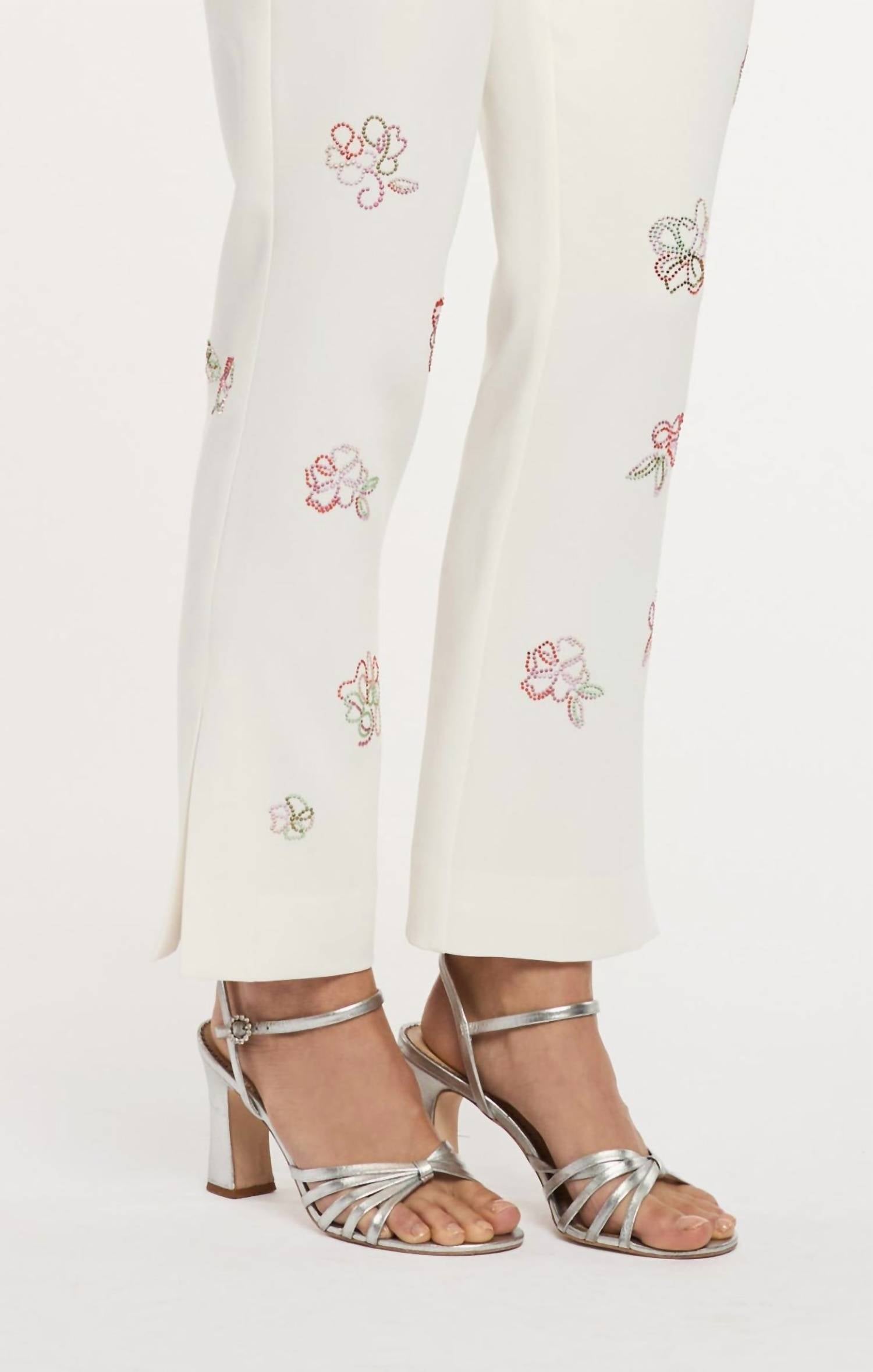 Cinq A Sept - Blooming Linework Cropped Kerry Pants