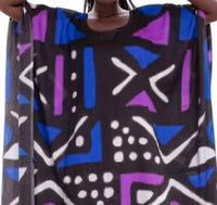 Nf - Vibrant All-over Prints Kaftan Dress With Headband