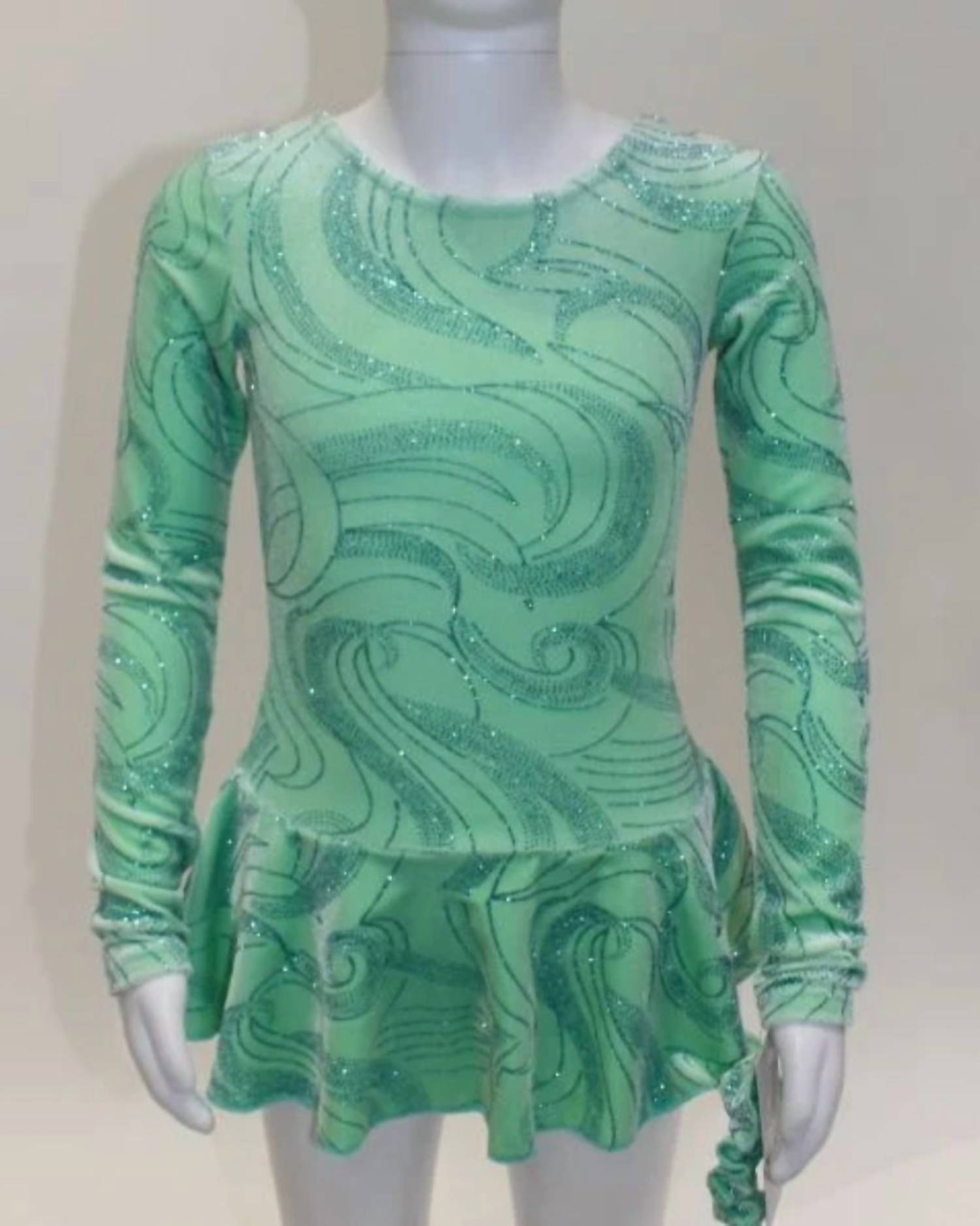 Mondor - Girls' Velvet Sparkle Long Sleeve Skate Dress