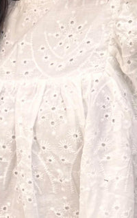 Day + Moon - Scalloped Edge Eyelet Top And Shorts Set