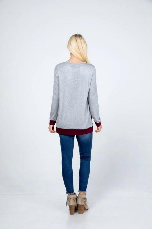 Acting Pro - Christmas Reindeer Sequin Long Sleeve Top