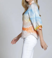 Apny - Watercolor Blouson Sleeve Shirt