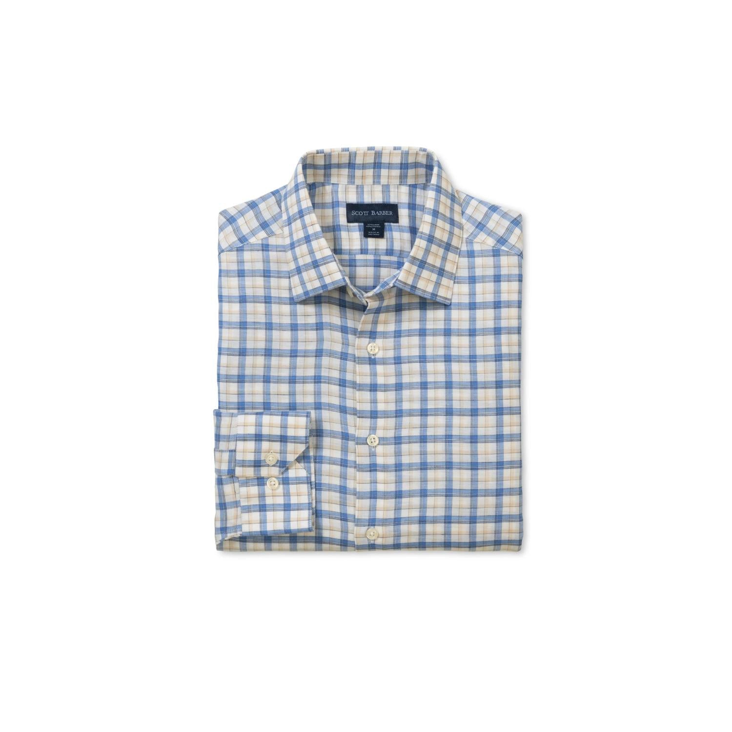 Scott Barber - Men's Coastal Linen Plaid Shirt