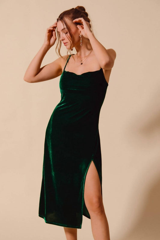 So Me - Women's Velvet Holiday Slip Dress