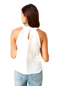 Maelani Top With Rhinestone Fringe