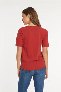 Mododoc - Half Sleeve Mixed Media Top