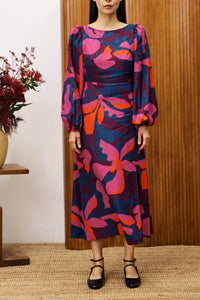 Frnch - Floral Long-sleeve Midi Dress