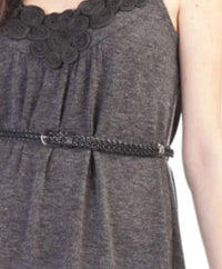 Papillon - Solid A Line Tank Dress With Soutash Yoke