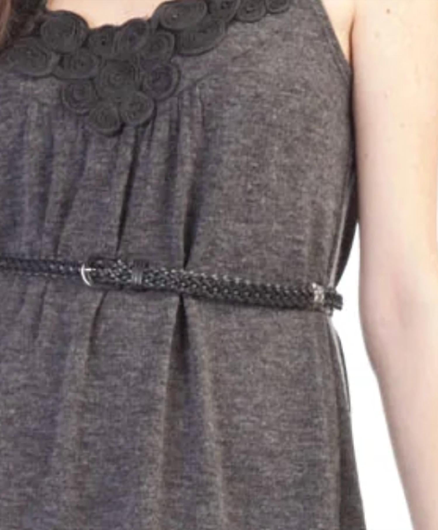 Papillon - Solid A Line Tank Dress With Soutash Yoke