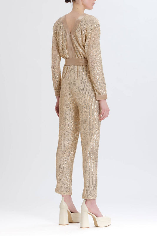 Something Navy - Sequin V-neck Jumpsuit