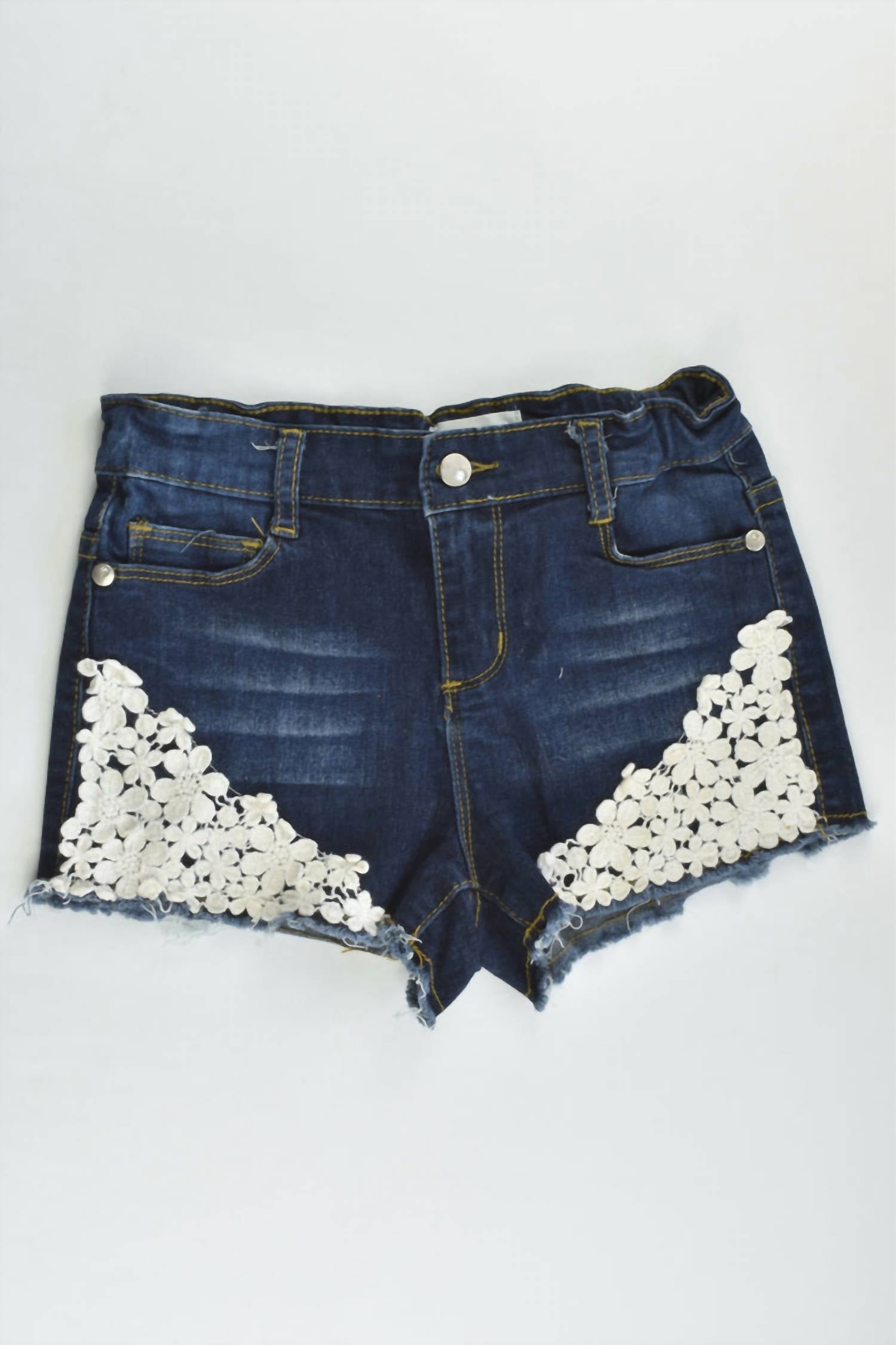 R Cinco Ranch Women's Crochet Lace Shorts in dark wash - women's shorts