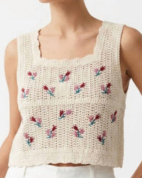 Pol - Crop Crochet Tank