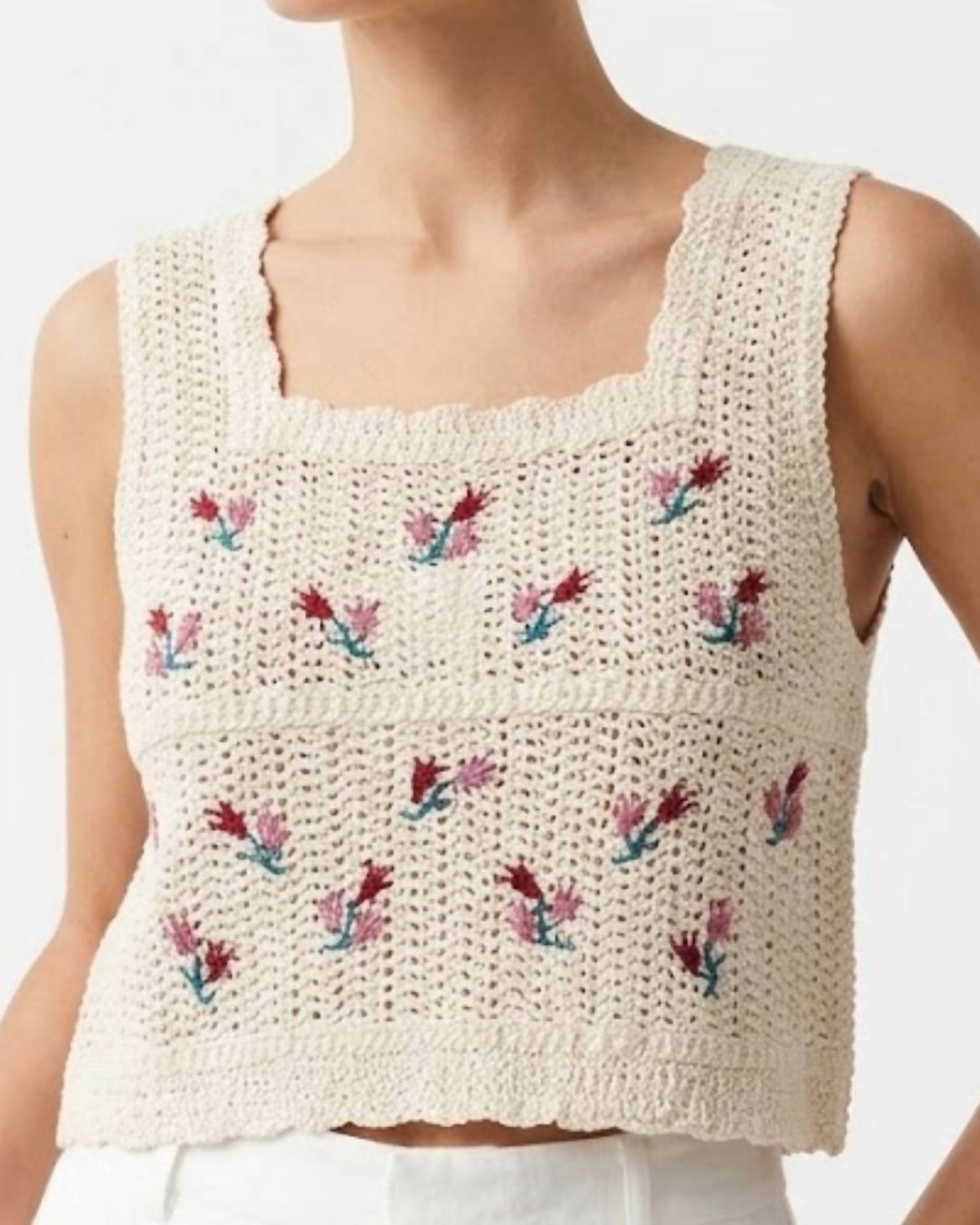 Pol - Crop Crochet Tank
