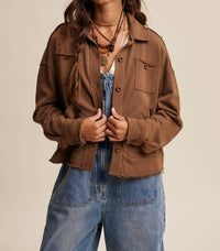 Listicle - Washed Knit Utility Shacket