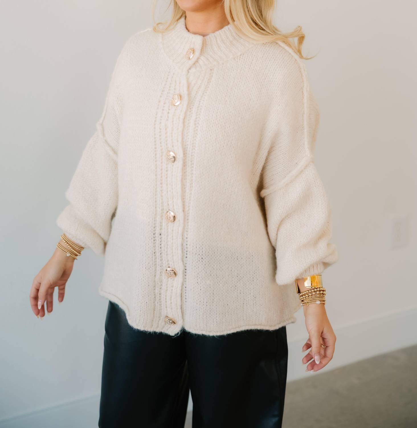 Scandal Italy - Naya High Neck Wool Cardigan