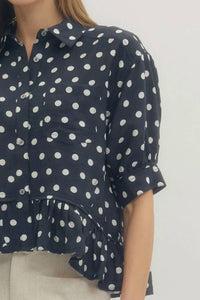 Entro - Timeless Charm Polka Dot Blouse