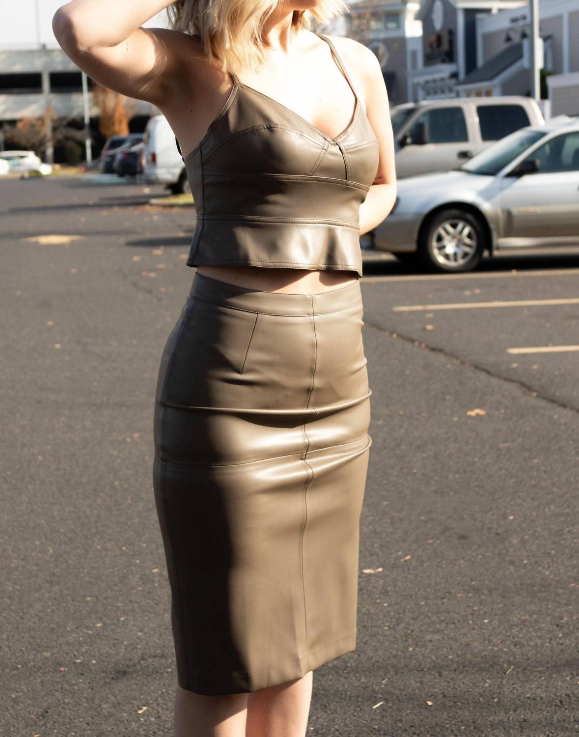 Dress Forum - Sweetheart Faux Leather Cami
