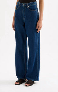 Nude Lucy Organic Relaxed Leg Jeans in force blue - women's jeans - alternate view