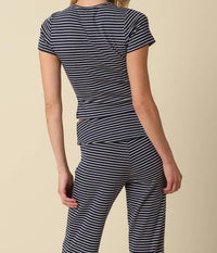 Olivaceous - Pepper Stripe Knit Pants Set