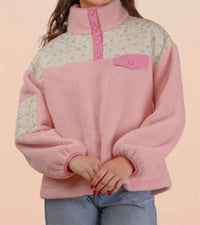Very J - Floral Fleece Pullover