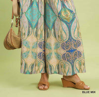 Umgee - Printed Pull-On Skirt Pants