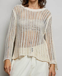 Pol - Round Neck Long Sleeve Sweater Top
