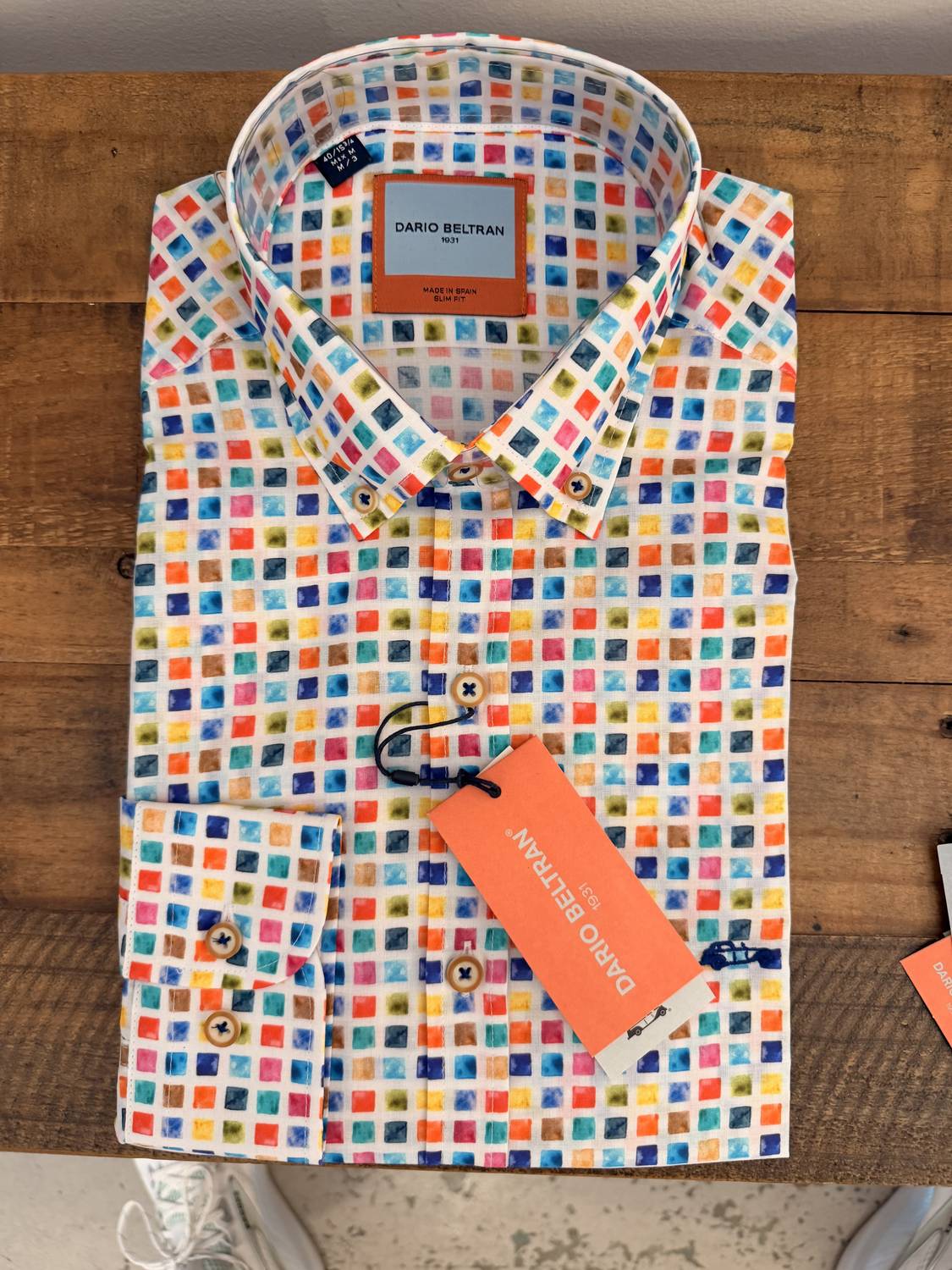 Dario Beltran Men's Cubilla Long Sleeve Slim Fit Shirt in multi - men's shirt