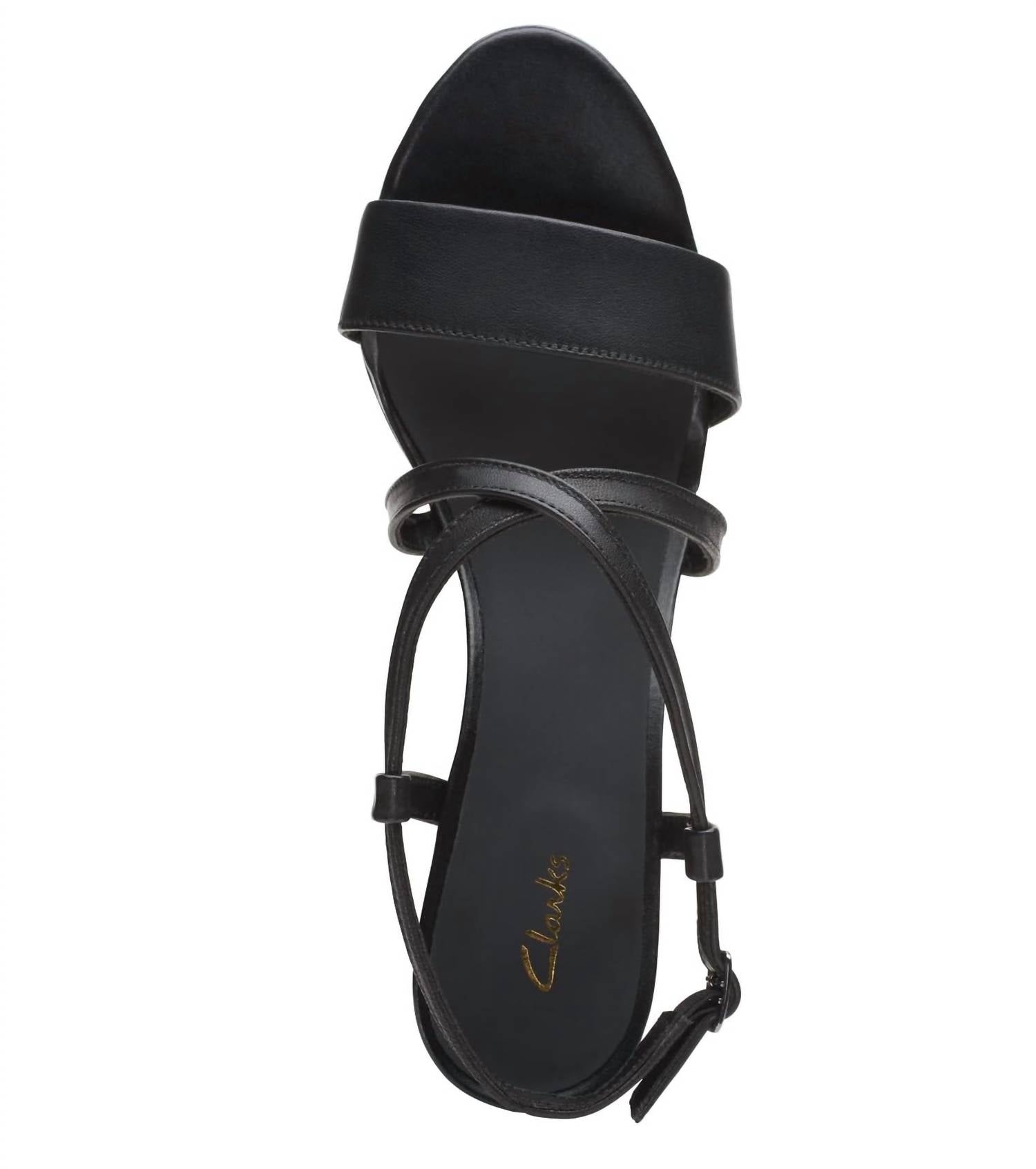 Clarks Women's Amali Buckle Heeled Sandal in black leather - women's sandal - view 6