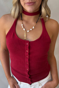 Pretty Garbage - Sangria Halter Top
