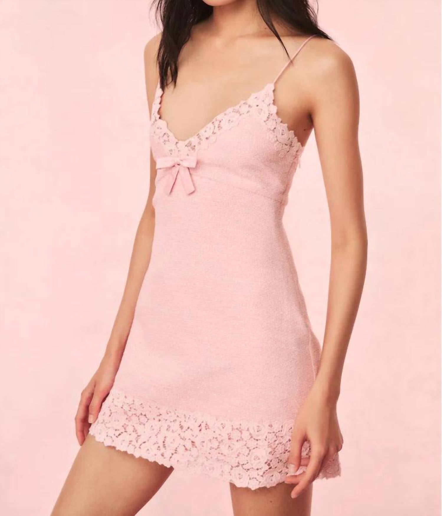 Loveshackfancy - Meva Tweed Lace-Trimmed Mini Dress