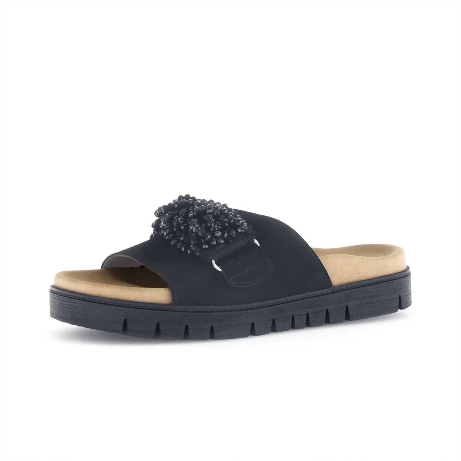 GABOR Women's Flexible Outsole Mule in black - women's shoe - detail view