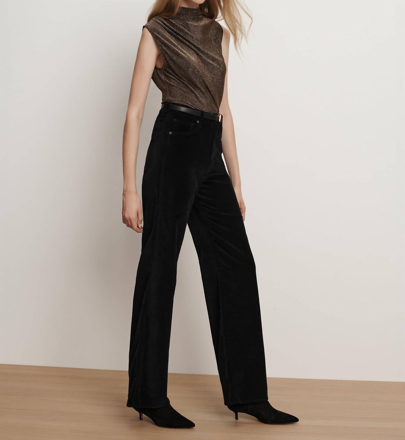 Veronica Beard - Taylor High Rise Wide Leg Velvet Pants