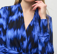 Joseph Ribkoff - Silky Knit Abstract Print Wrap Top