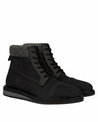 Vintage Foundry Co. Men's Stone Boots With Faux Fur Trim in black - men's boots