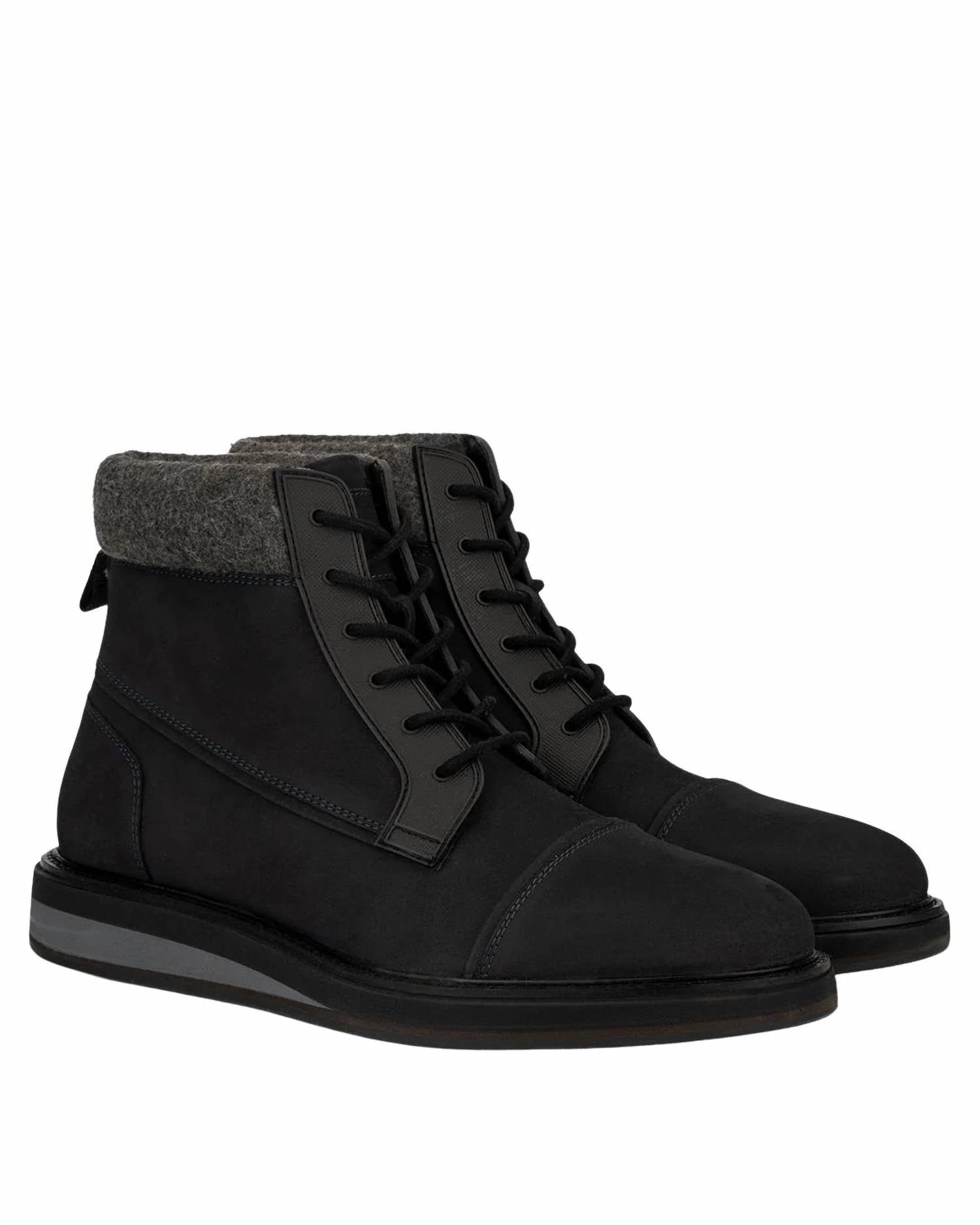 Vintage Foundry Co. Men's Stone Boots With Faux Fur Trim in black - men's boots