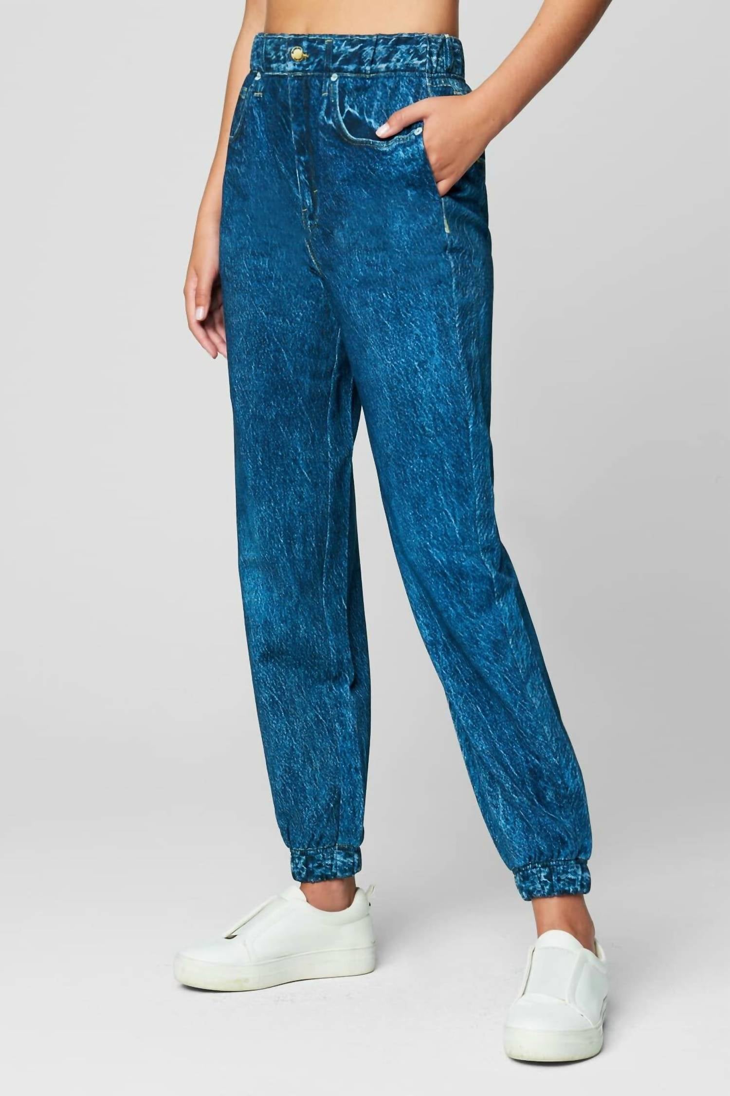 Blanknyc - Women's French Terry Printed Jogger Jeans