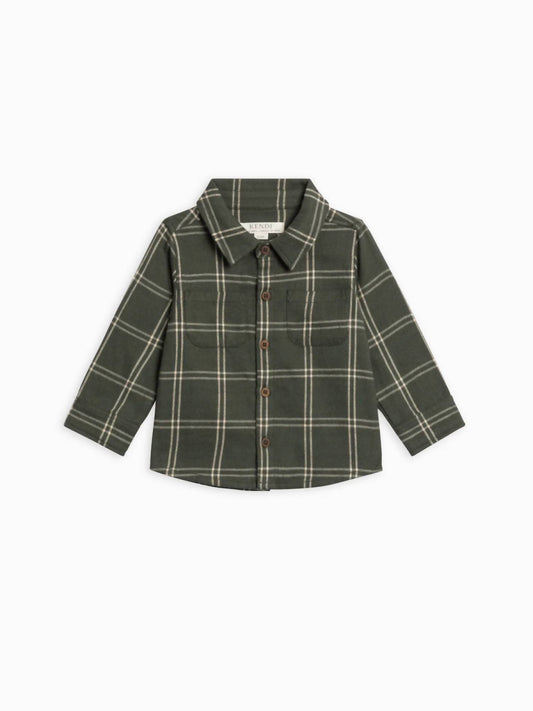 Kendi - Boy's Berg Flannel Long Sleeve Collared Button Down Shirt