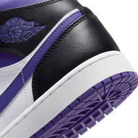 Air Jordan Men's 1 Mid Shoes in black purple white - men's sneaker - view 7