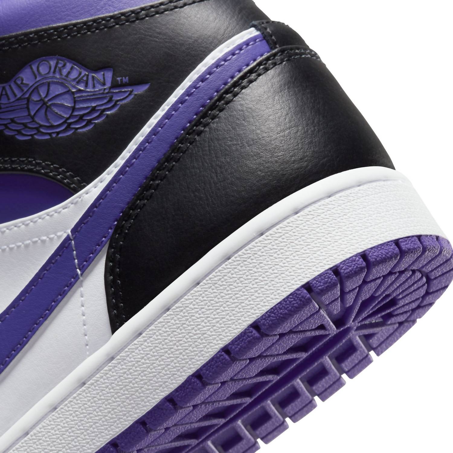 Air Jordan Men's 1 Mid Shoes in black purple white - men's sneaker - view 7