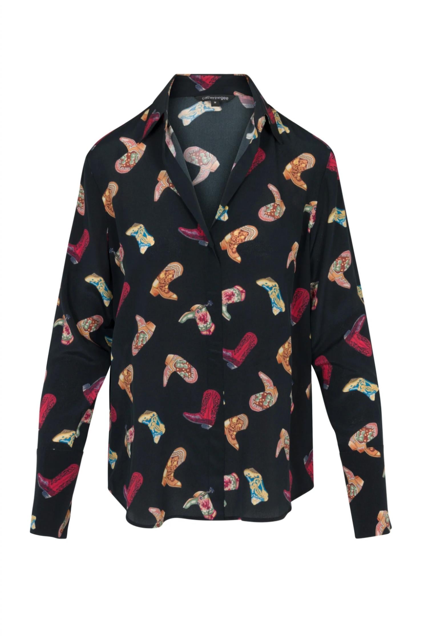 Catherine Gee - Daria French Cuff Silk Blouse Top