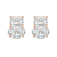 Diana M Jewels - Women's Emerald & Oval Lab-grown Diamond Stud Earrings (5.00 Tcw) - Statement