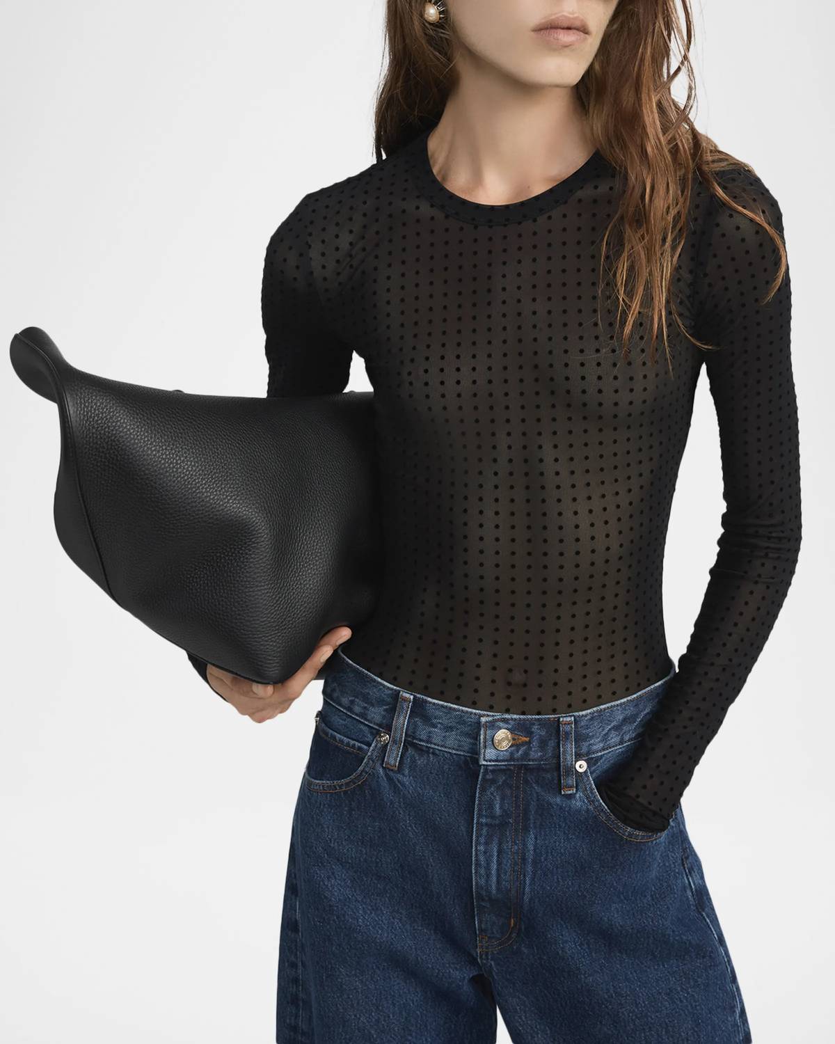 Frame - Mesh Polka Dot Top