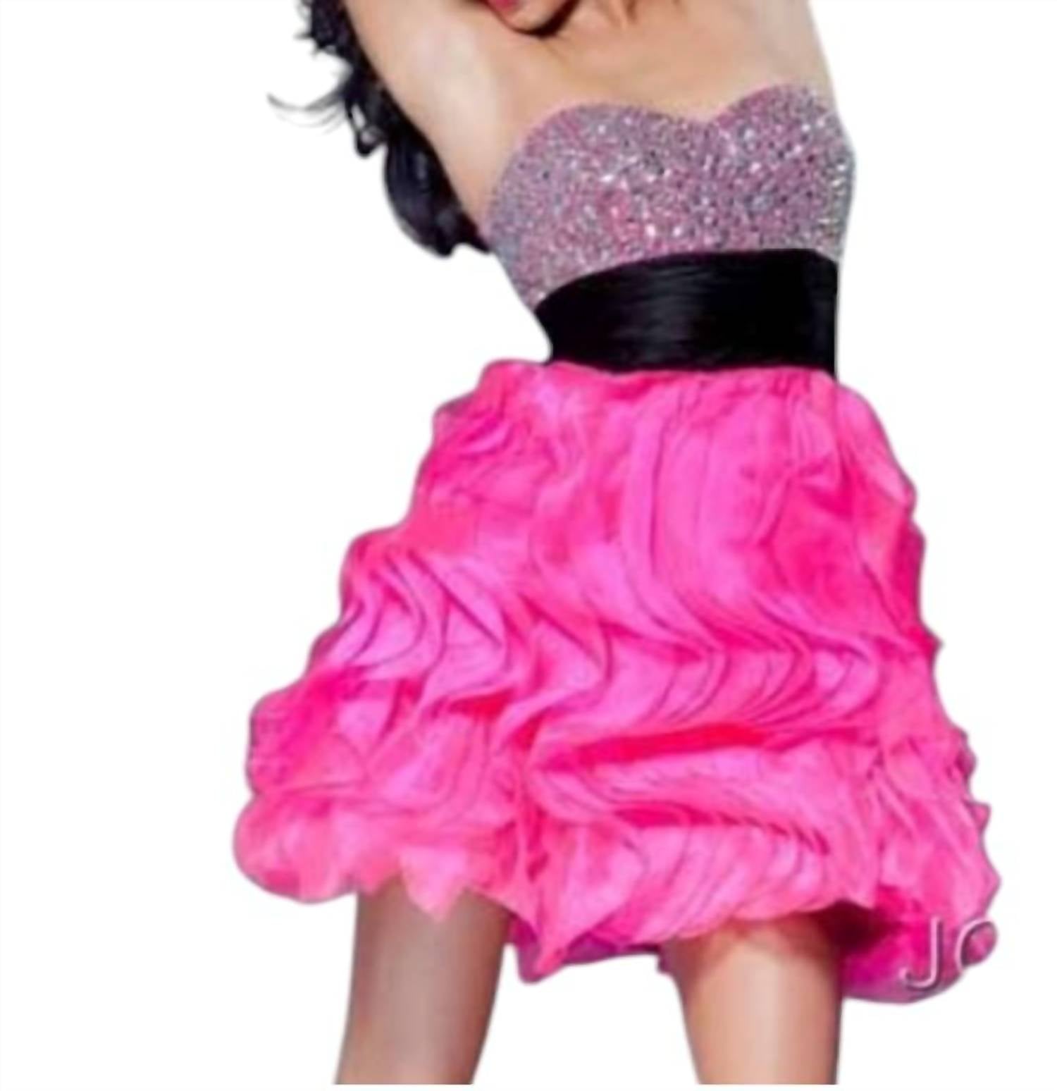Jovani - Luxury Ruffled Mini Cocktail Dress