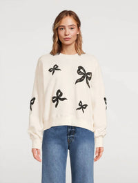 Loveshackfancy - Linetta Lace Bow Sweatshirt