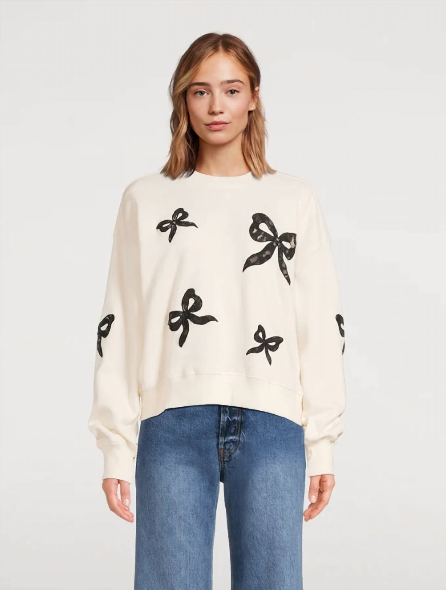 Loveshackfancy - Linetta Lace Bow Sweatshirt