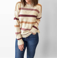 Staccato - Oatmeal Rose Sprinkled Crew Neck Sweater