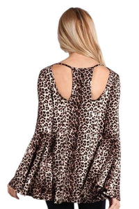 Blooms In The City - Cheetah Lady Bell Sleeves Blouse